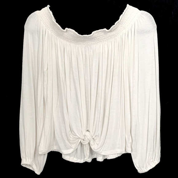 Bailey/44 Peasant Style Off The Shoulder Knotted Front Top - Picture 1 of 5